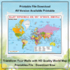 High-Quality World Map Design Printable Downloads