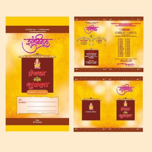 Elegant Wedding Invitation Template Design Set Free Vector