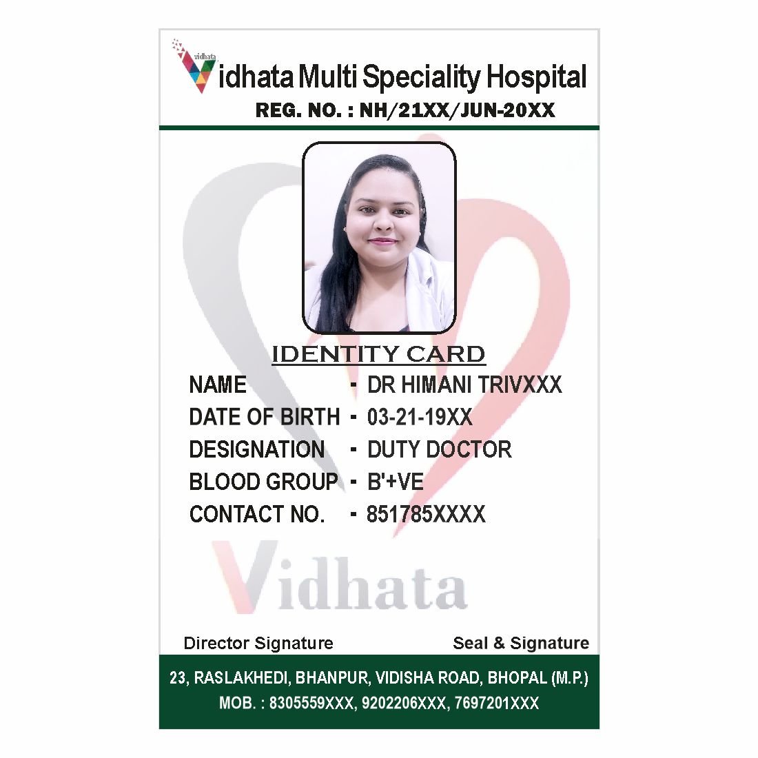 ID Card Format For School Students No. 55