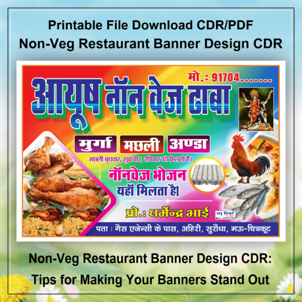 Printable Non-Veg Restaurant Banners: CDR Templates You Can Customize