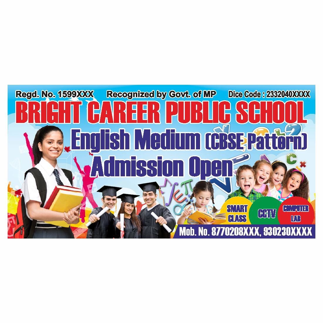 admission open banner design for school 6X3