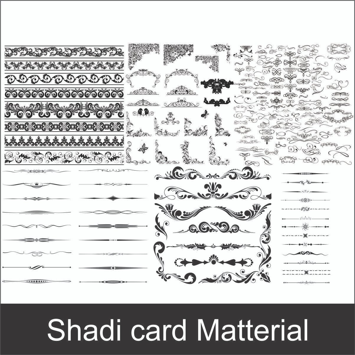 shadi card matrial vector design clipart cdr file 12 version