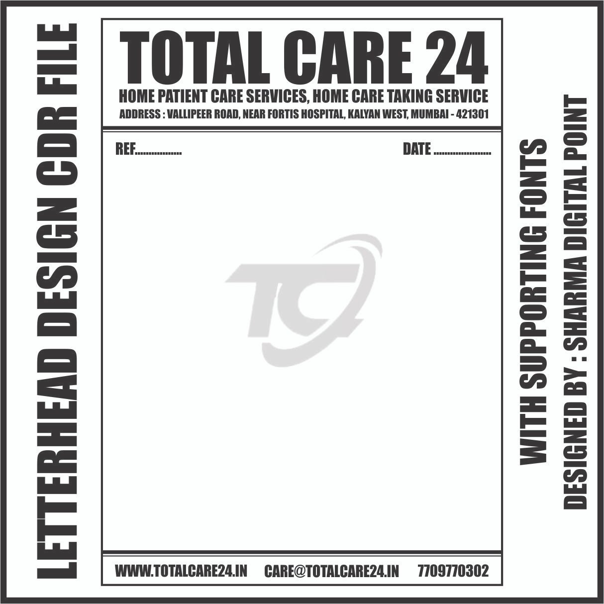 LETTERHEAD CDR FILE FOR HOSPITAL WITH FONTS