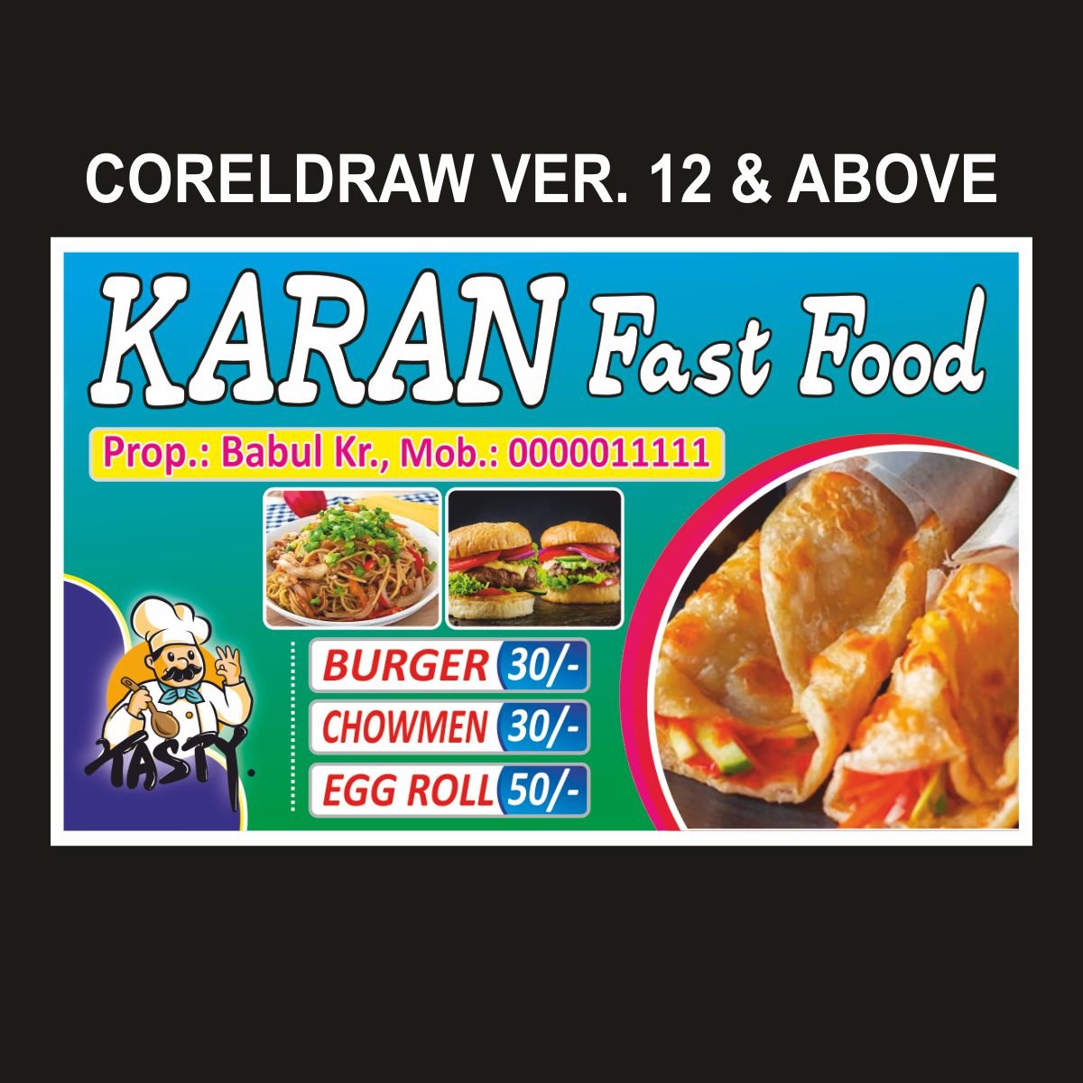 Fast Food Shop Flex Design Cdr