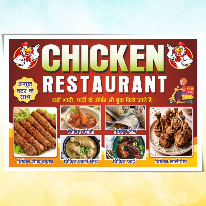 Chicken Restaurant Flex Design cdr file