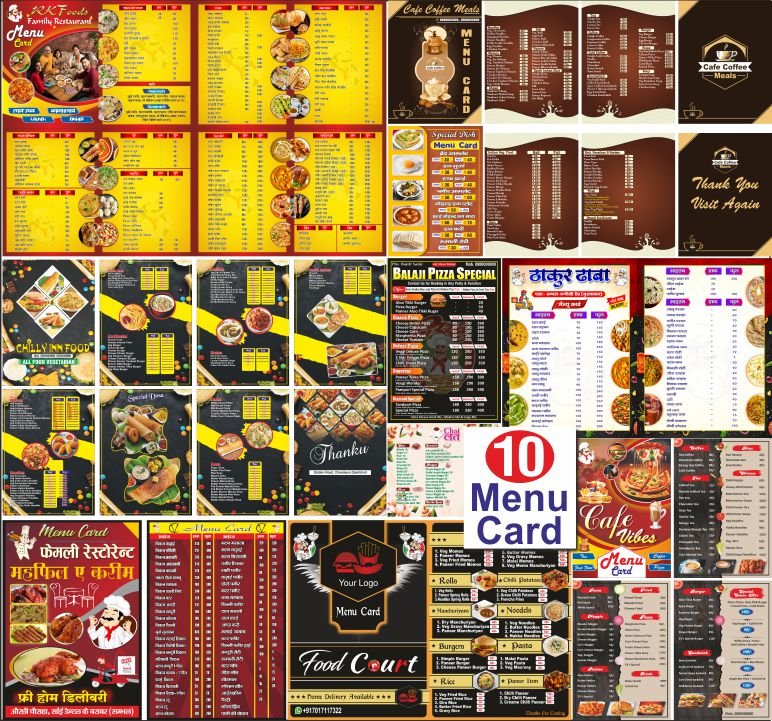 Menu Card Design New Package cdr File