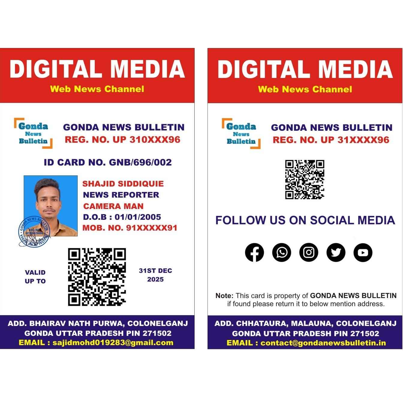 FILE NAME : NEWS ID CARD COREL X3 FILE (NEW FORMAT) CDR FILE WITH FONTS FILE TYPE : CDR (COREL X3) FONTS : INCLUDED VERSIONS : X3 AND UPPER VERSIONS