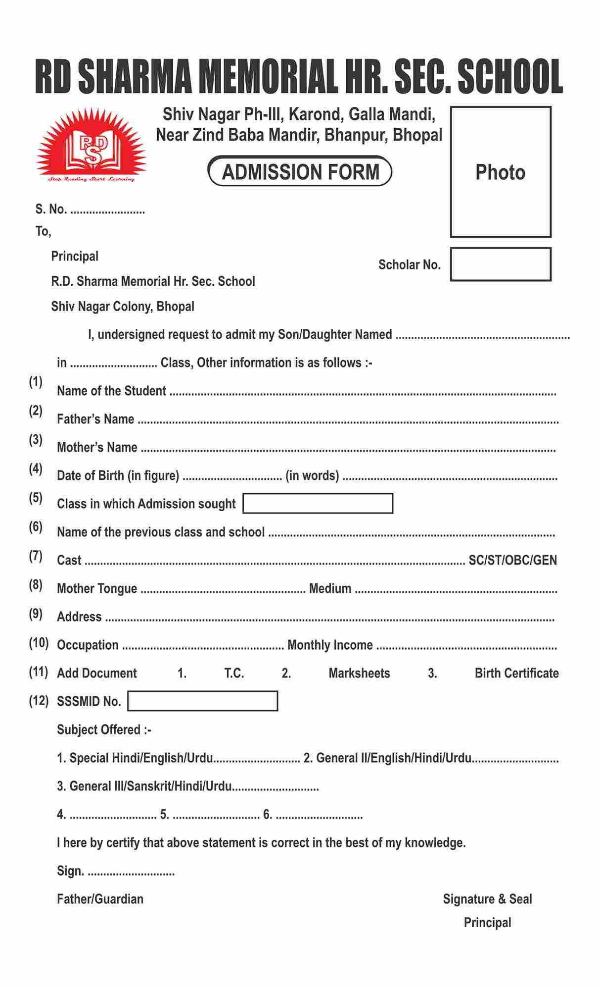 Easy-to-Edit School Admission Forms Available for Download