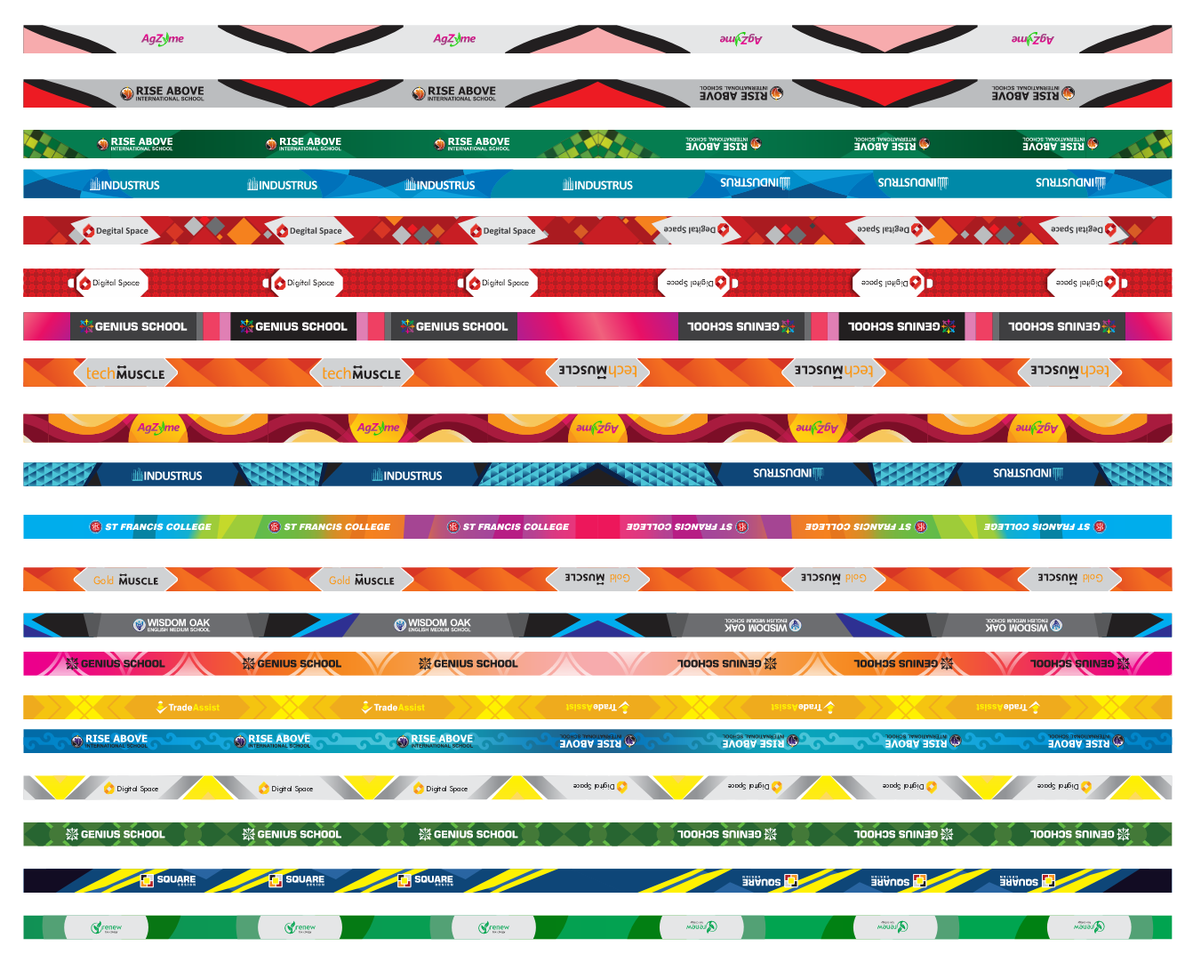 16mm & 20mm Multicolour Lanyard 20 Designs Download