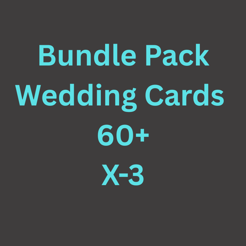 Fancy Hindu/Muslim/Sikh Wedding Card Hindi / English Bundle Pack X3