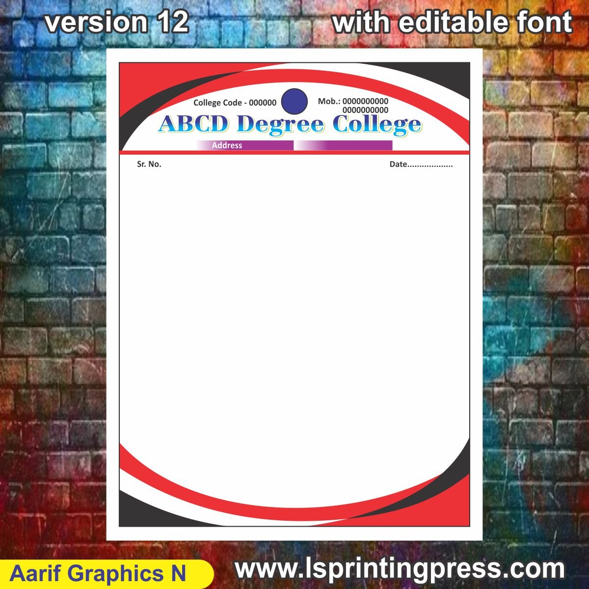 Degree College Letterhead