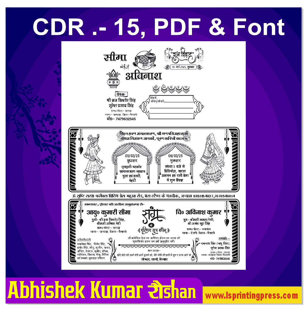 Hindu Wedding Invitation Card Fully Aditable Format Zip