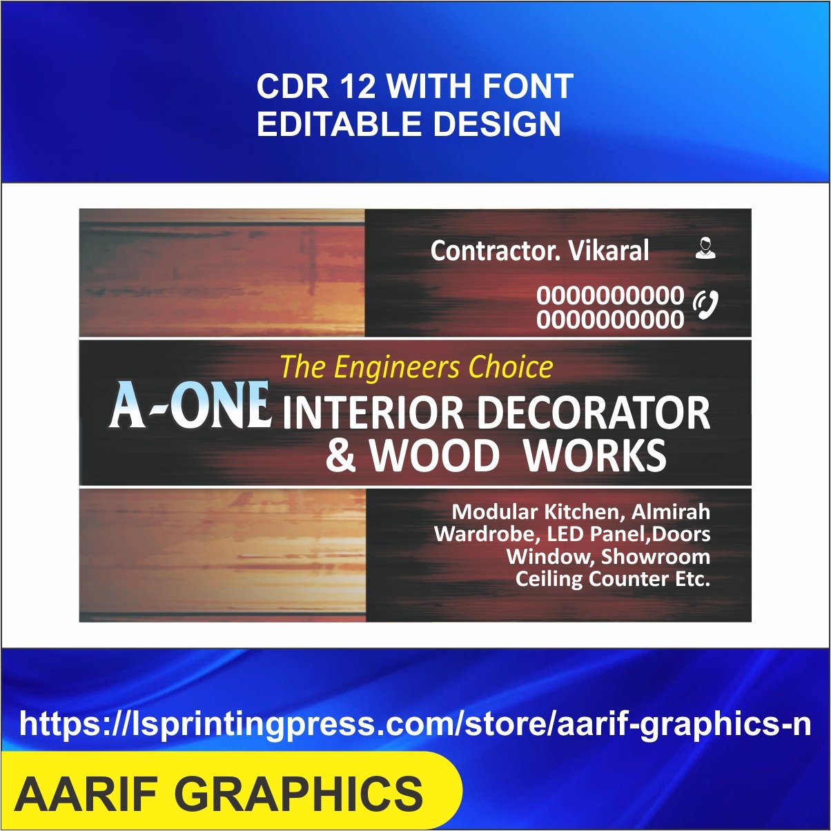 Interior Decorator visiting card business card flex banner