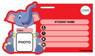 KIDS Play School Elephant Acrylic ID Card Format Design