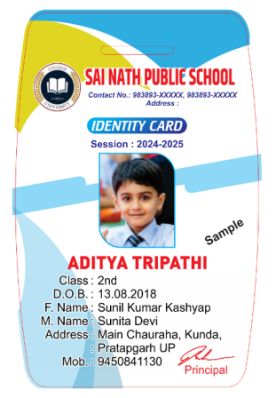Kids Play School Acrylic ID Card Format Design