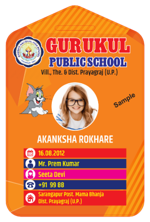 Triangle Shap ID Card Design for Kids School Student