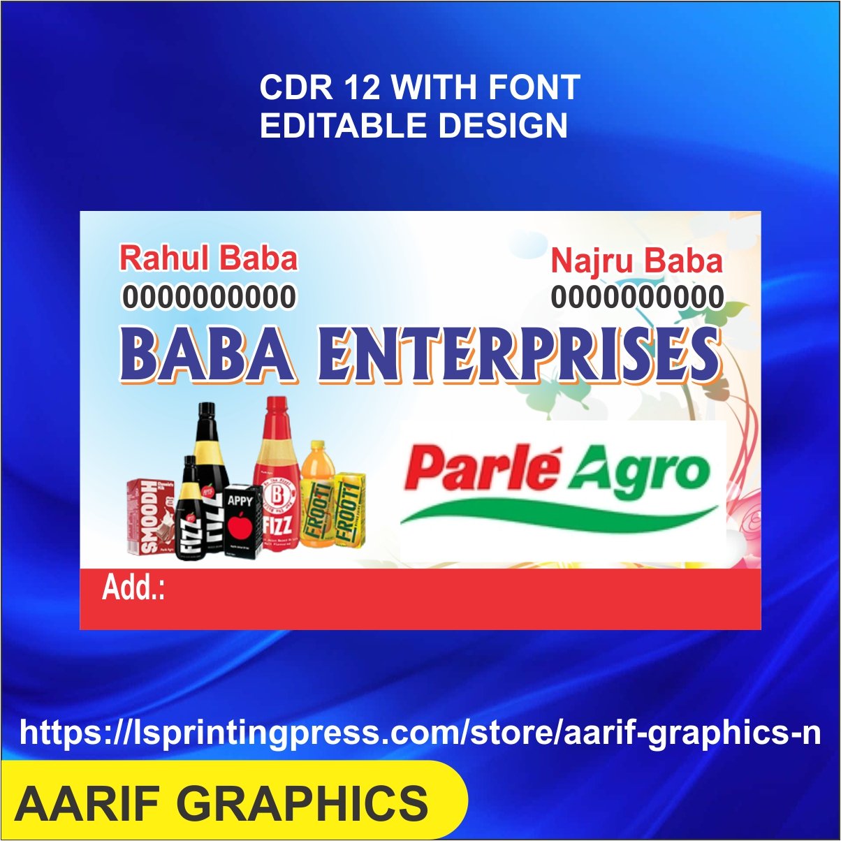 cold drink visiting card business card flex banner