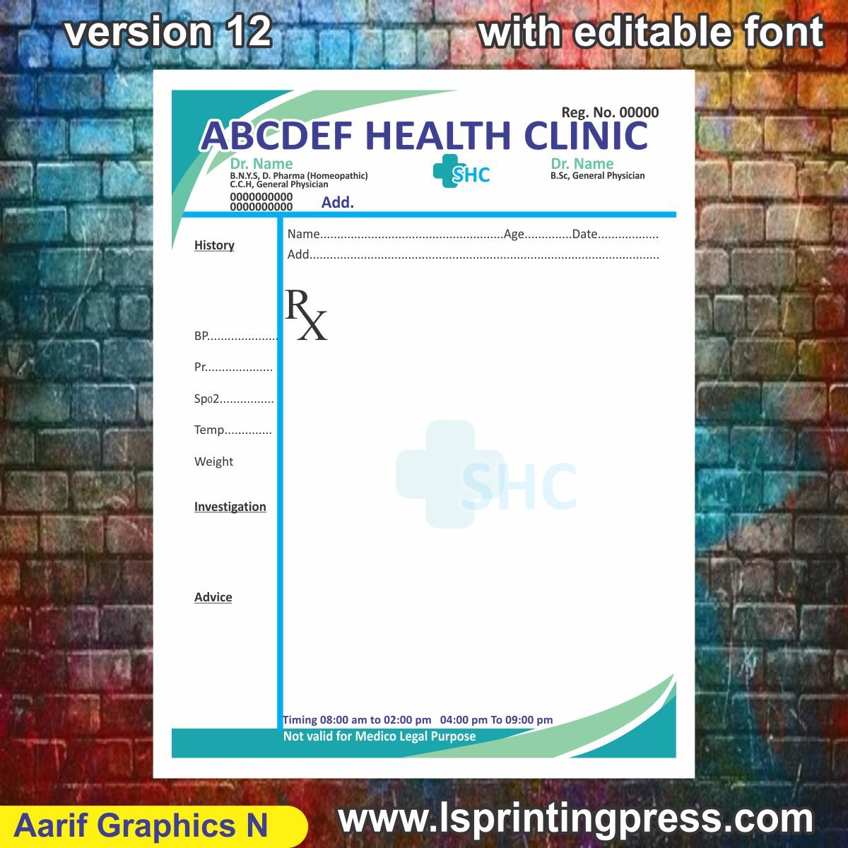 health clinic Prescription Slip a4 size cdr