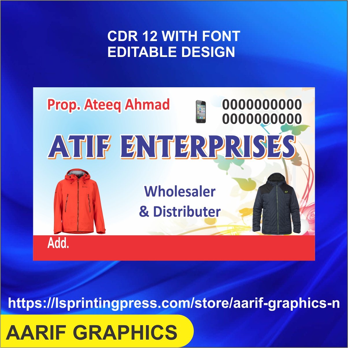 jacket visiting card business card flex banner
