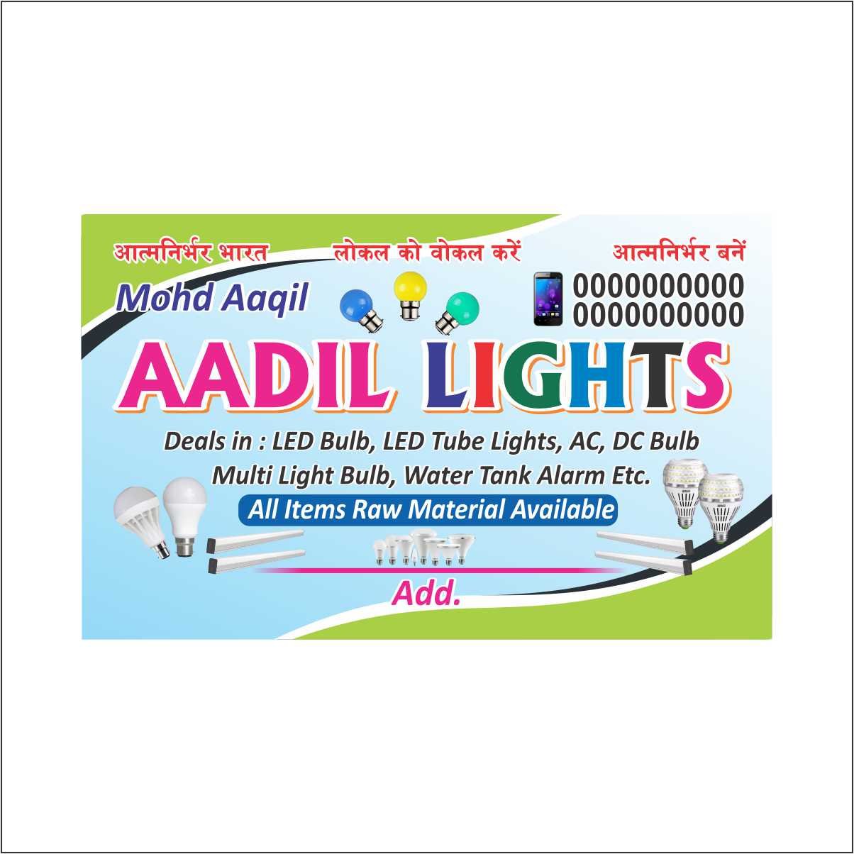 lights led bulb visiting card business card flex banner