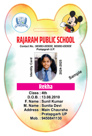 mickey mouse school id format design