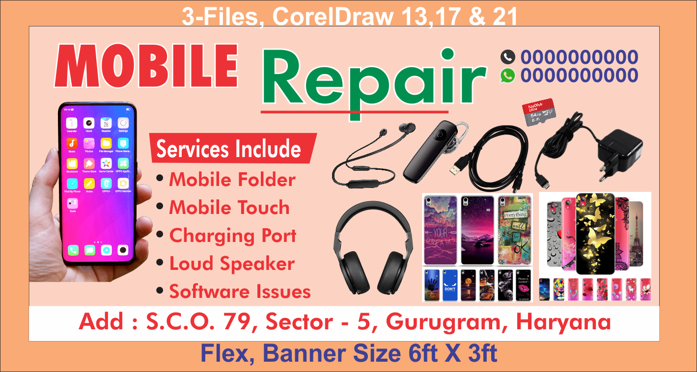 Mobile Accessories & Repair Shop Flex, Banner