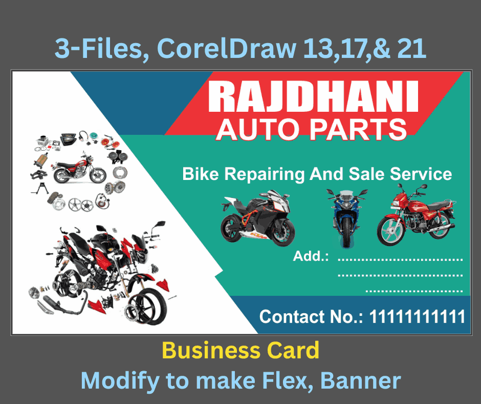 Auto Spare Parts Shop Business Card