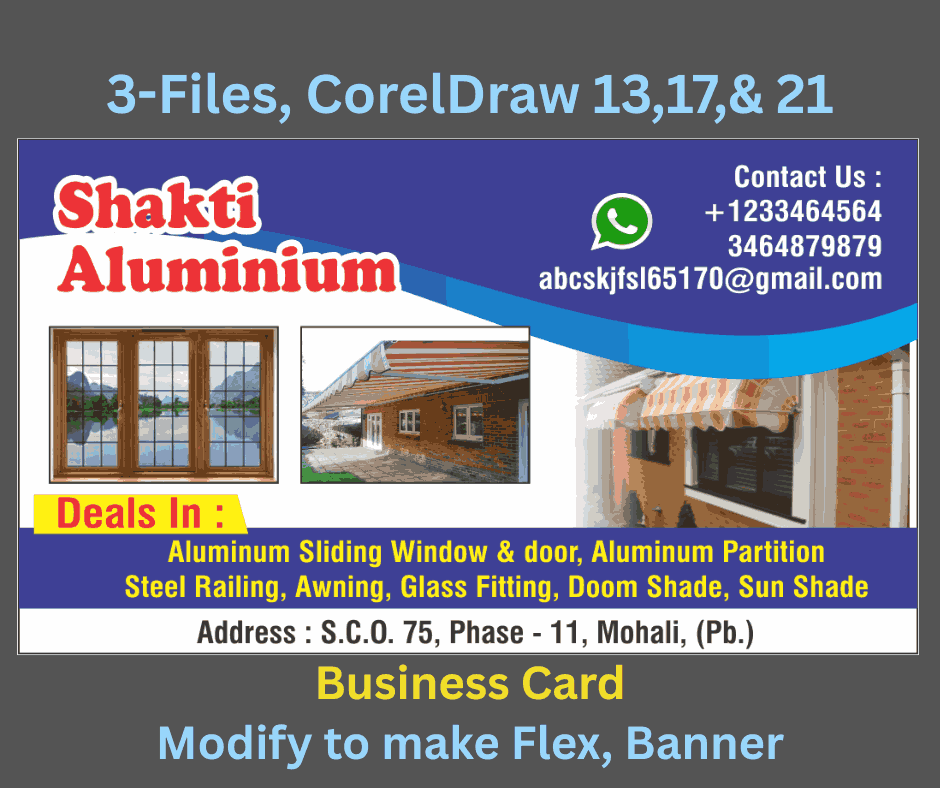 Aluminium Fitting & Partation shop Business card