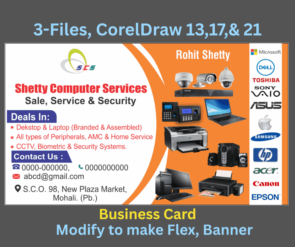 Computer Hardware Repair & Service Shop Business Card