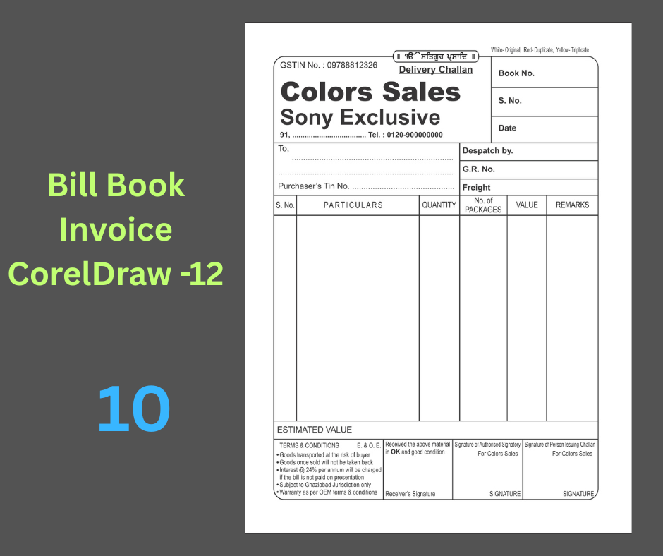 Bill Book - Invoice 10