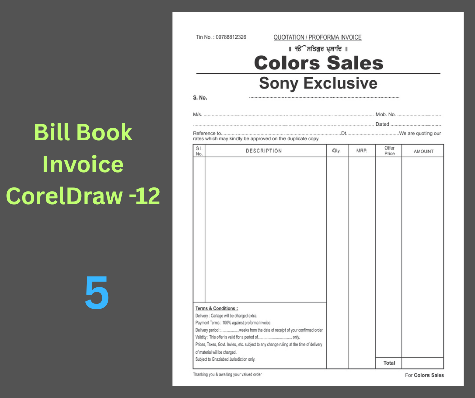 Bill Book - Invoice 5