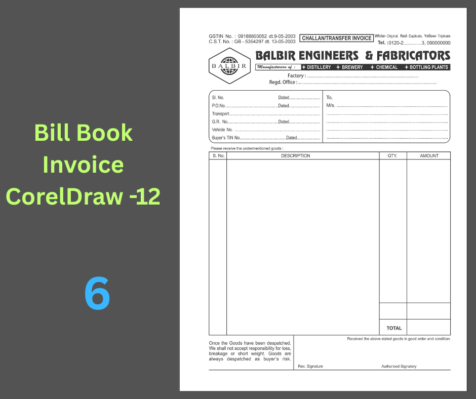Bill Book - Invoice 6