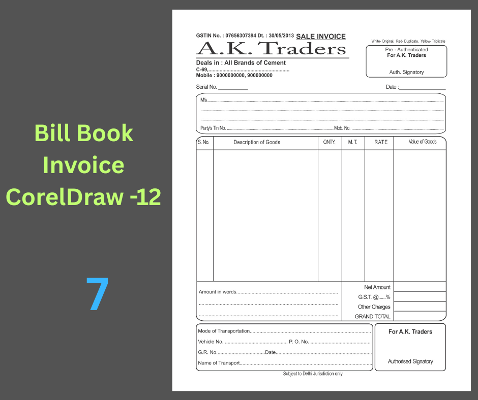 Bill Book - Invoice 7