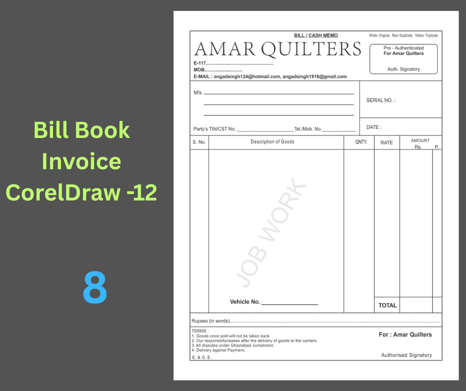 Bill Book - Invoice 8