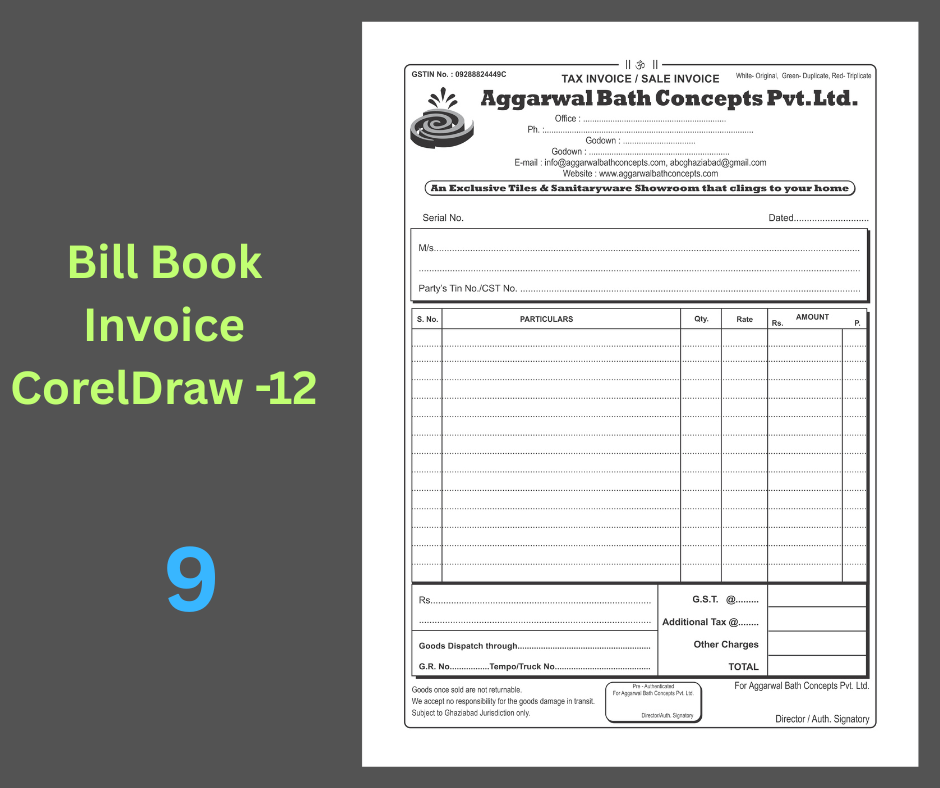 Bill Book - Invoice 9