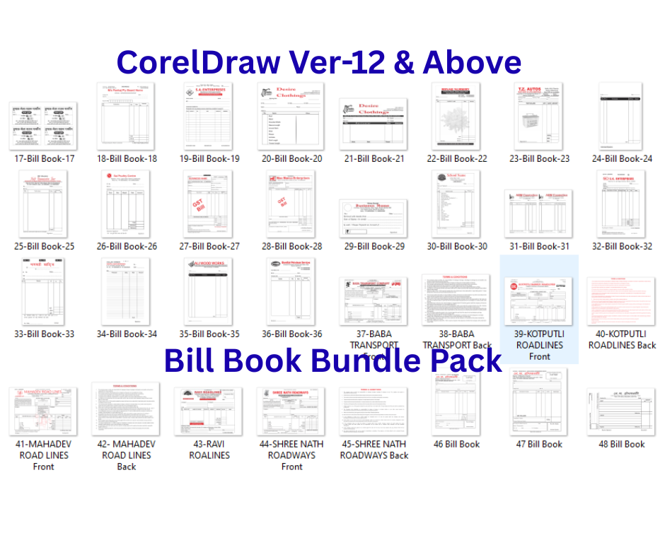 Bill Book Bundle Pack