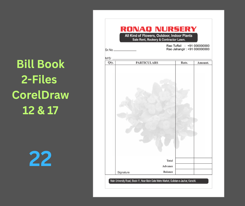 Plants Nursery Bill Book-22