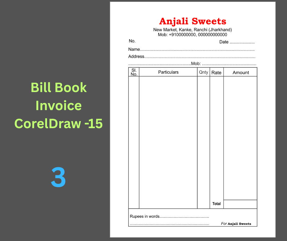Sweet Shop Bill Book-3