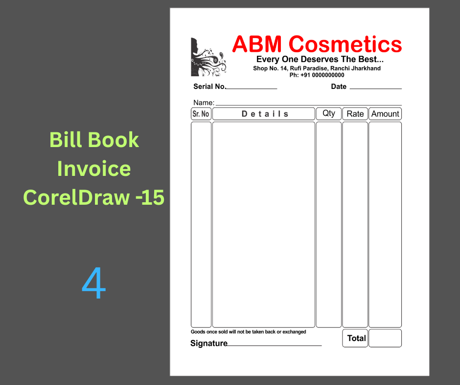 Cosmetic Shop Bill Book -4