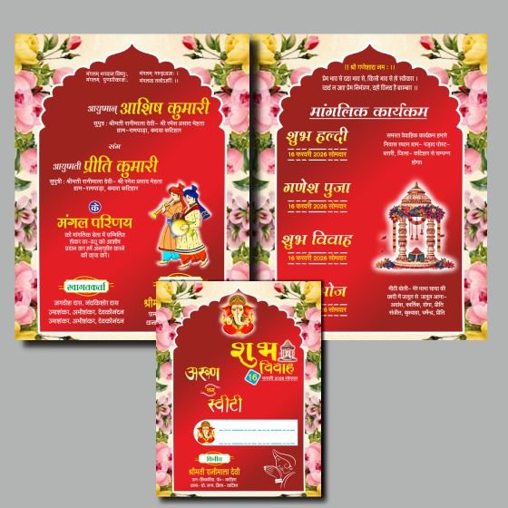 Digital Wedding Card For Hindu cdr