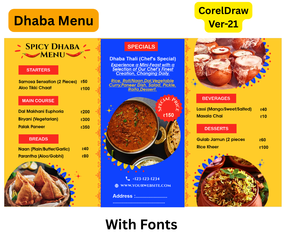 Dhaba Menu Card