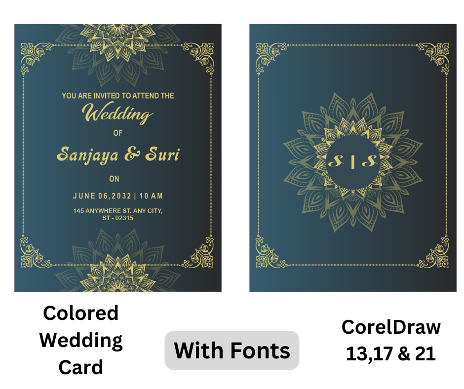 Colored - Wedding Card - CDR File