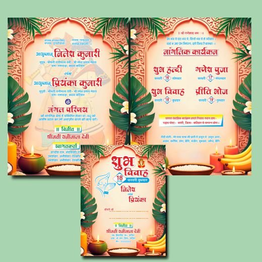 Hindu Digital Shadi Card Design cdr file