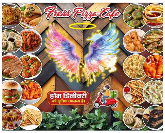 Restaurant and cafe wall wallpaper banner design cdr file