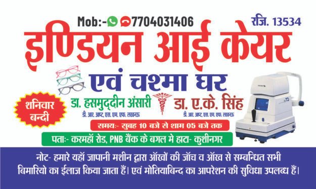 Indian Eye Care Business Card