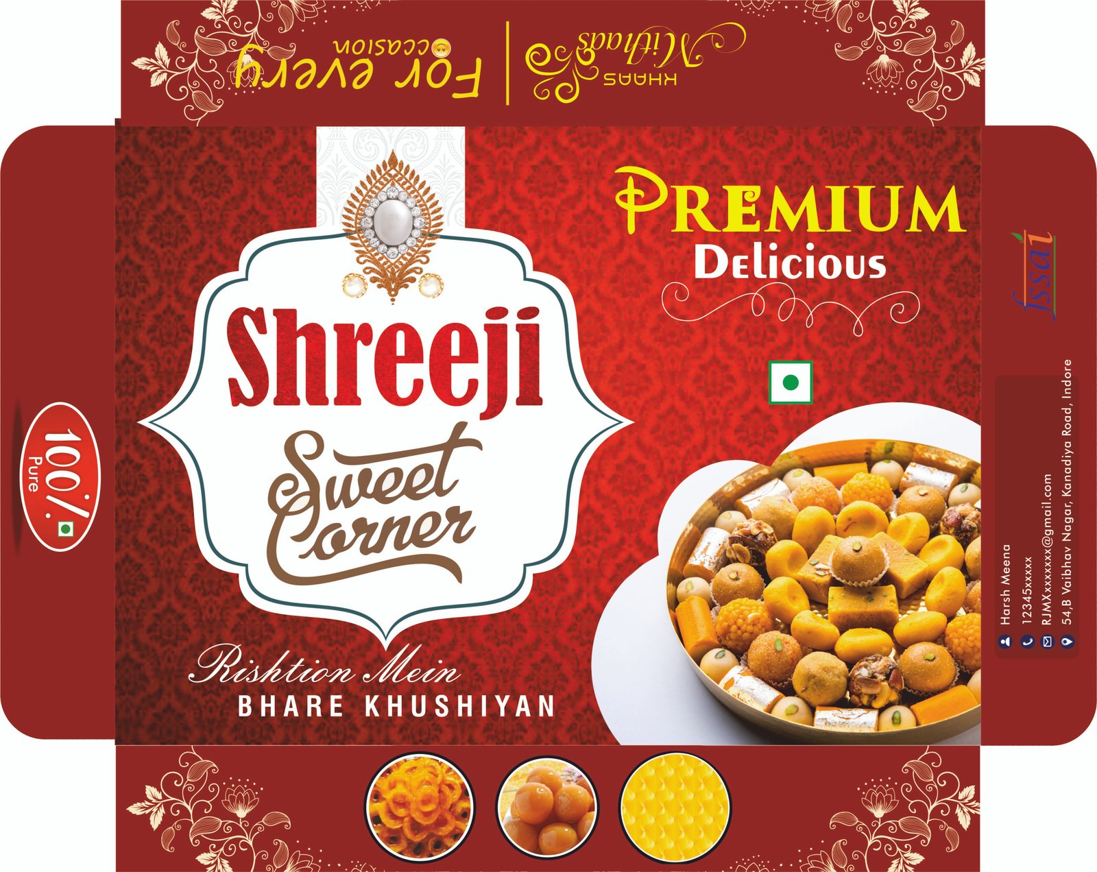 Sweet shop packging design box