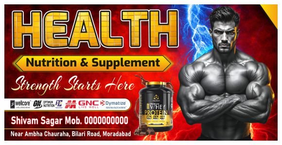 GYM fitness flex banner design cdr file